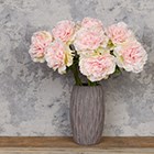 artificial blush peonies in textured vase