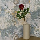 single red rose stem in vase