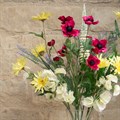 Faux Garden Flowers in Vase alternative image