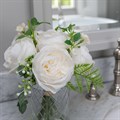 Faux Rose & Foliage in Lattice Vase alternative image