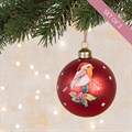 Set of 3 Robin Glass Baubles