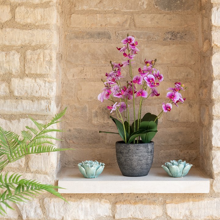 artificial orchid in pot 
