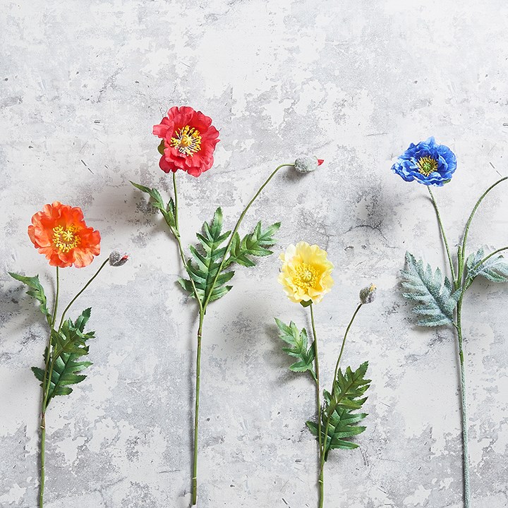  artificial flower stems in various colours