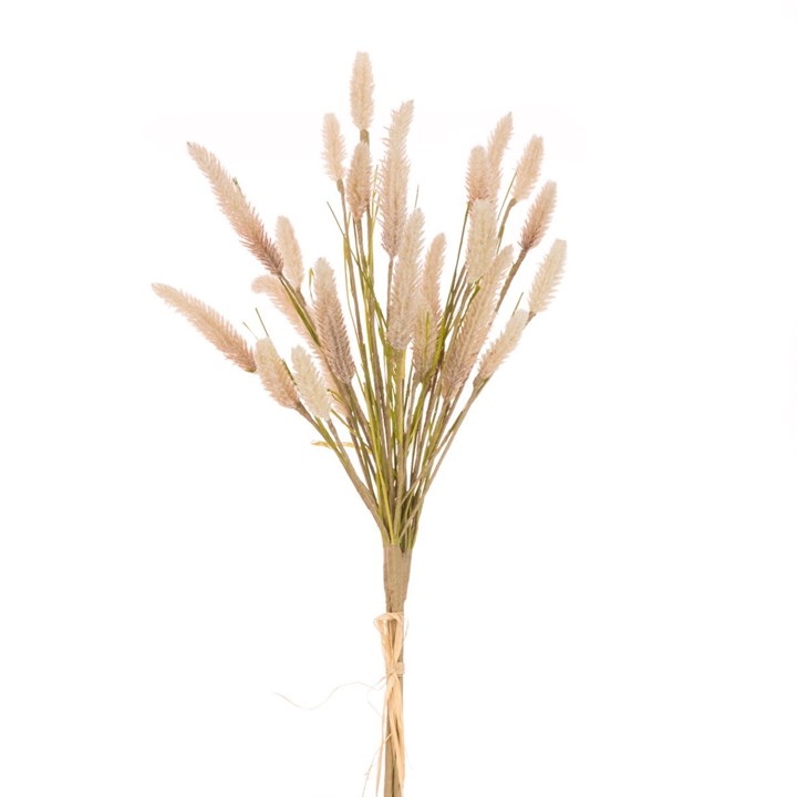 natural artificial bunny tail bunch on white background