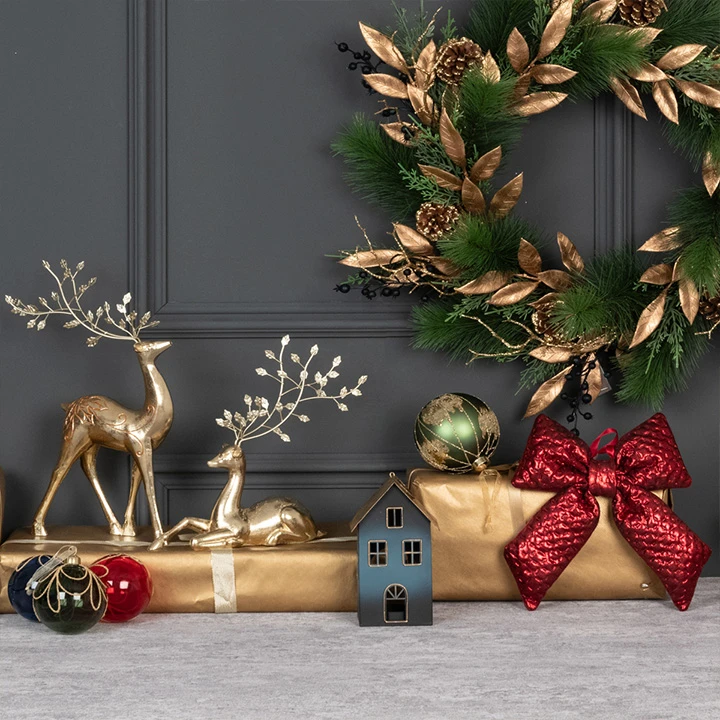 Christmas metallics and beautiful decorations, all enhanced by gold