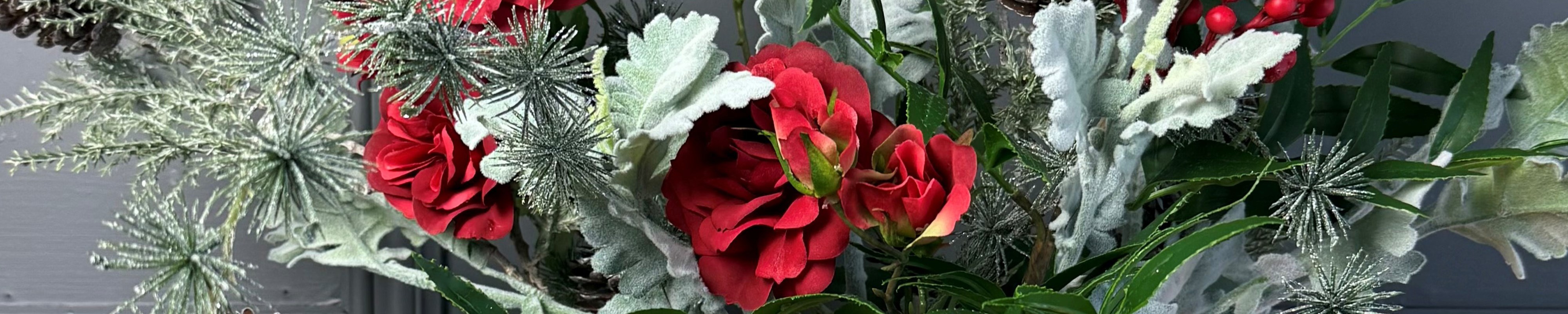 Faux Christmas and Winter Bouquets