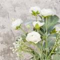 Faux White Ranunculus Bottle Vase alternative image