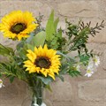 Faux Sunflower & Eucalyptus in Vase alternative image