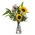 Faux Sunflower & Eucalyptus in Vase alternative image