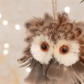 Set of 3 Feathered Owl Tree Decorations alternative image