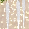 Set of 6 Frosted Icicle Decorations alternative image