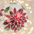 Set of 3 Poinsettia & Holly Baubles alternative image