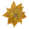 Set of 3 Velvet Poinsettia Clips Gold alternative image