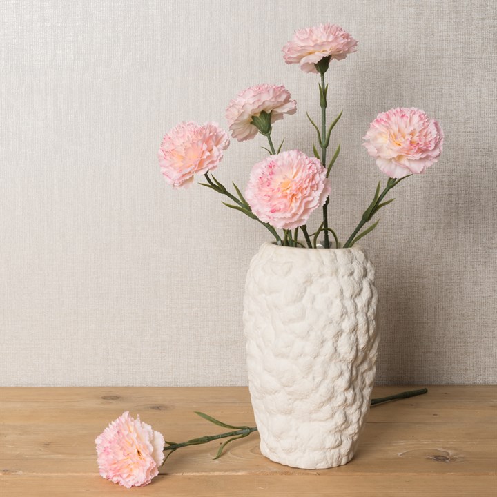 3 Faux Carnation Stems Light Pink