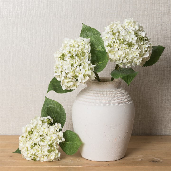 3 Faux Mini Hydrangea White