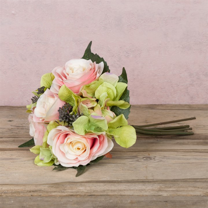 Faux Rose & Hydrangea Bouquet