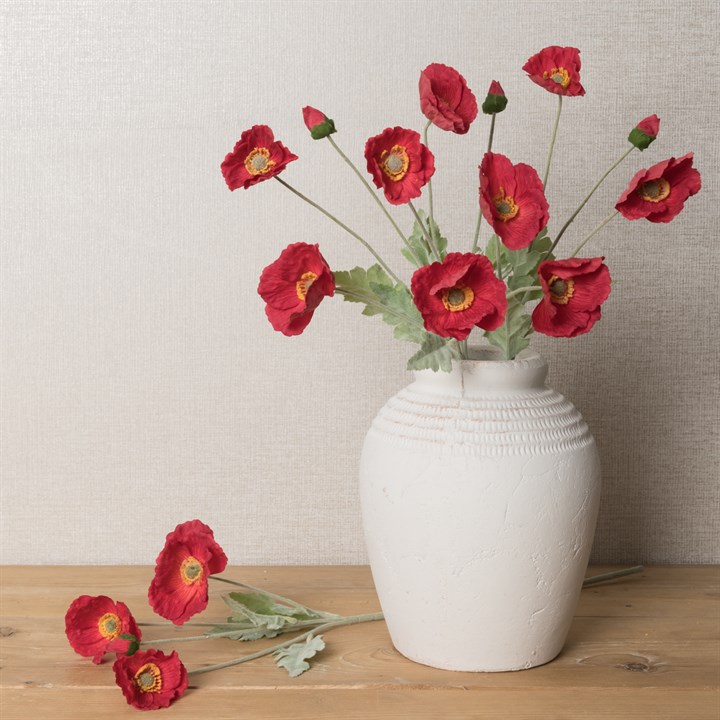 Faux Icelandic Poppy Spray Red