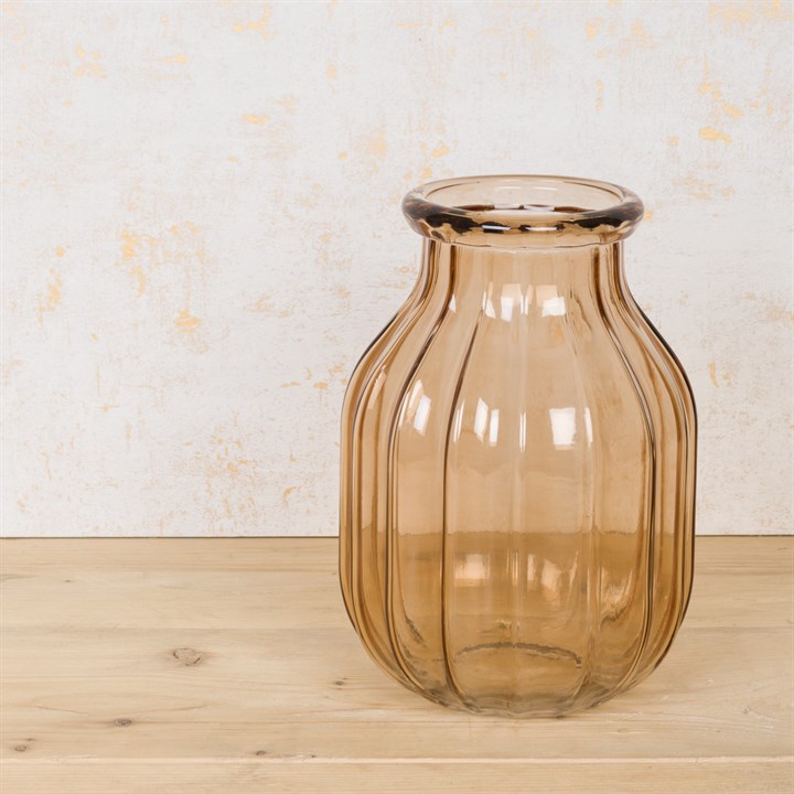 Large Ribbed Jar Vase