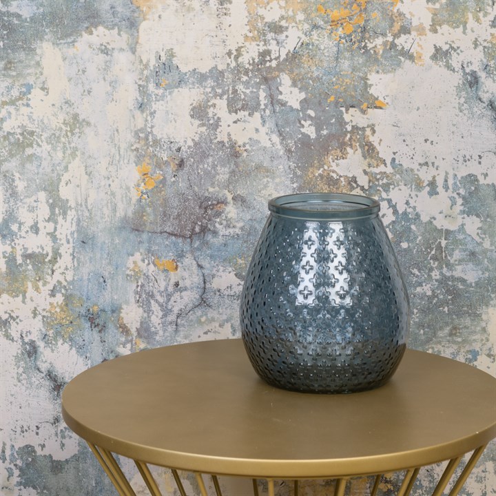 Recycled Textured Vase Blue
