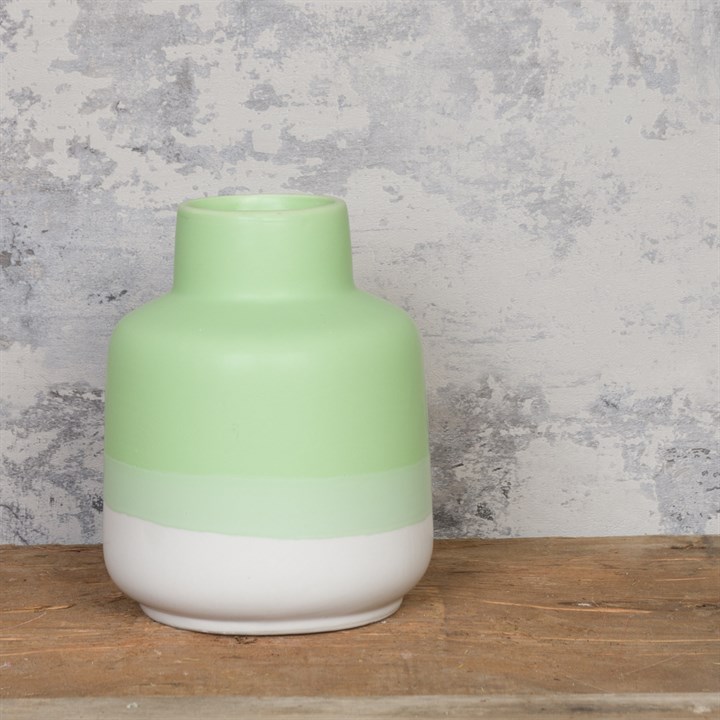 Two-Tone Ceramic Vase Green