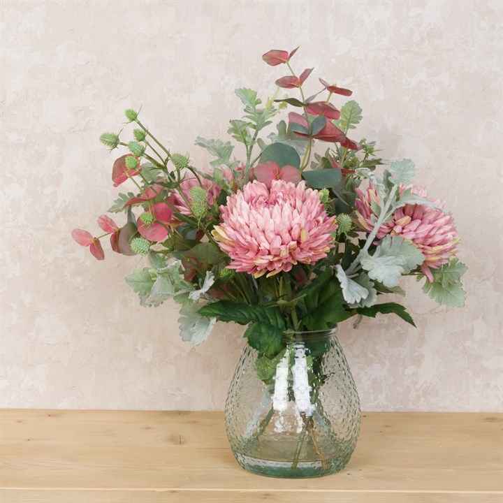 Faux Blush Chrysanthemum Mix Vase