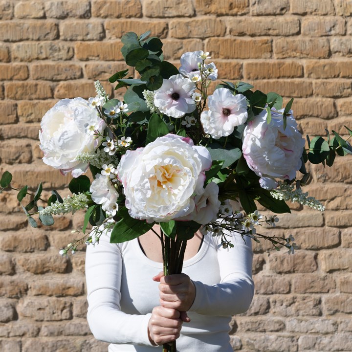 White Peony & Eucalyptus Bouquet