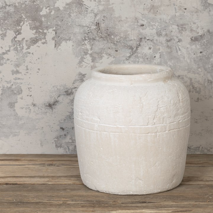 Luna Textured Stone Vase 25cm