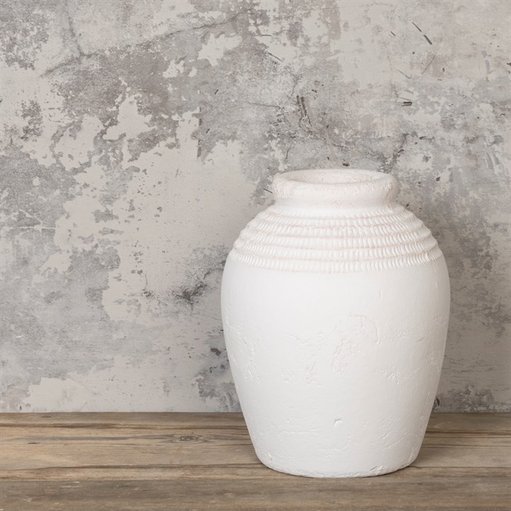 Leo Textured Stone Vase 26cm