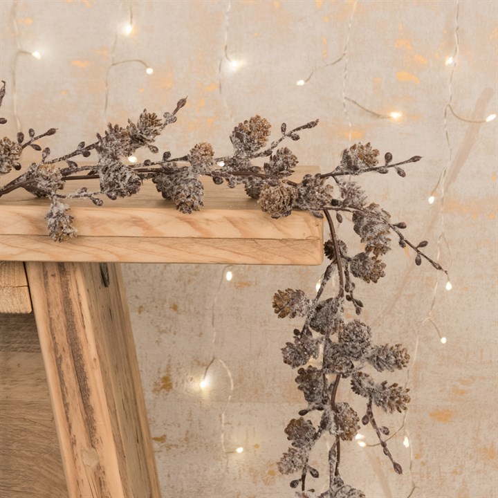 Faux Iced Pinecone Garland