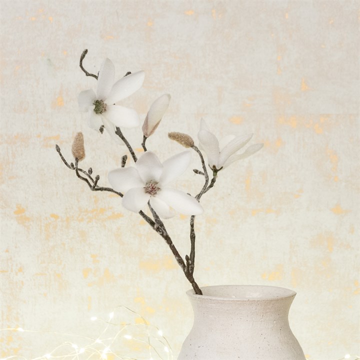 3 Faux Frosty Magnolia White