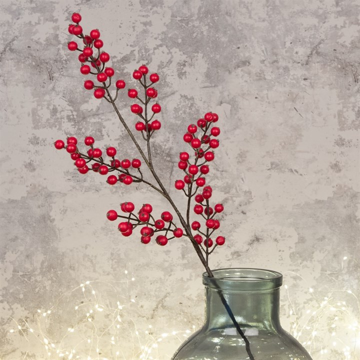 Floralsilk Artificial Winter Berry Spray 78cm, Red