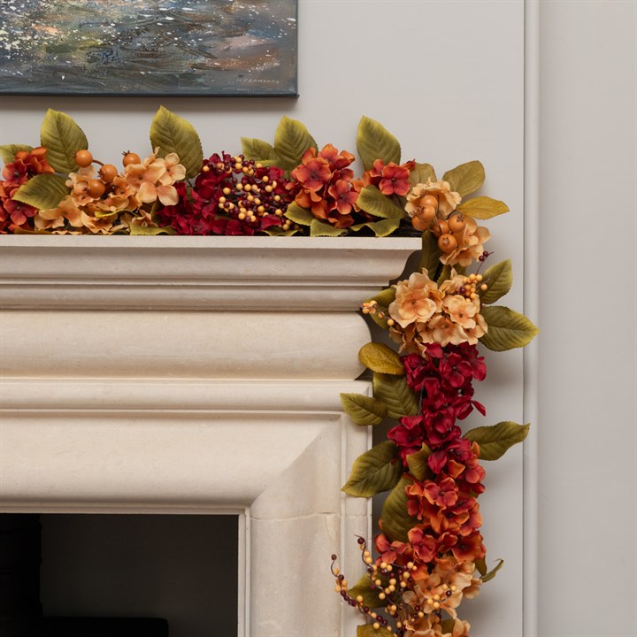 Autumn Faux Hydrangea Garland