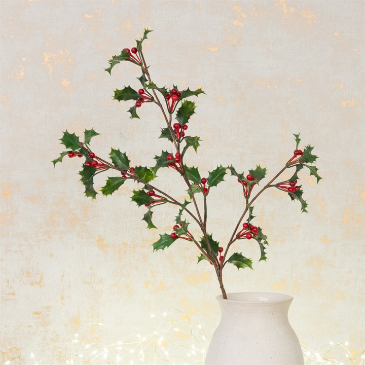 Faux Holly Stem