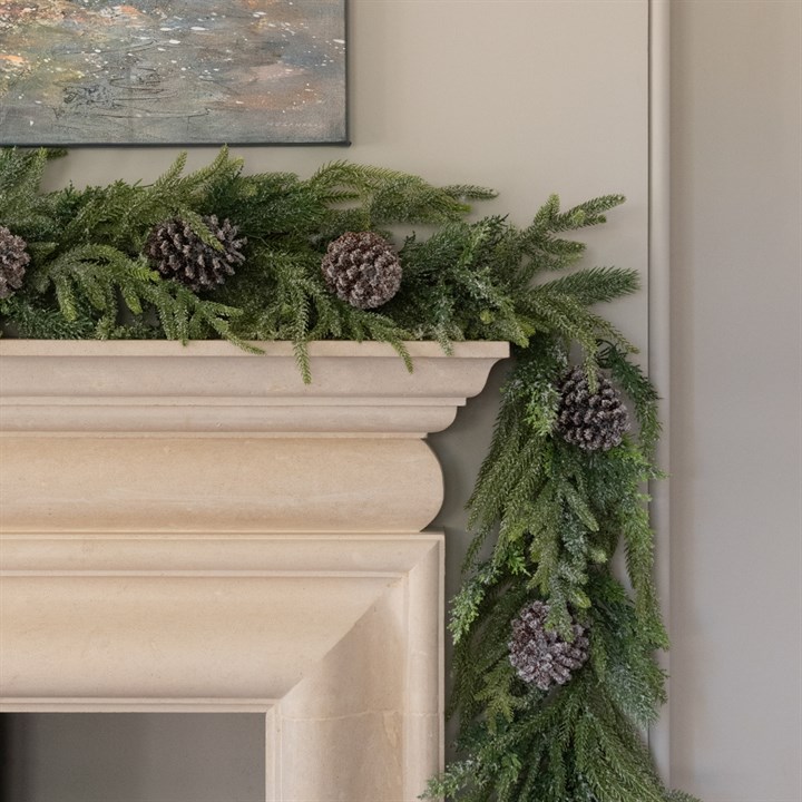Faux Walesby Waxed Pinecone Garland