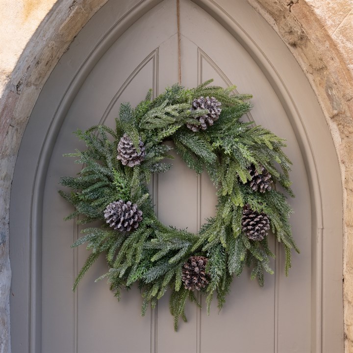 Faux Walesby Waxed Pinecone Wreath