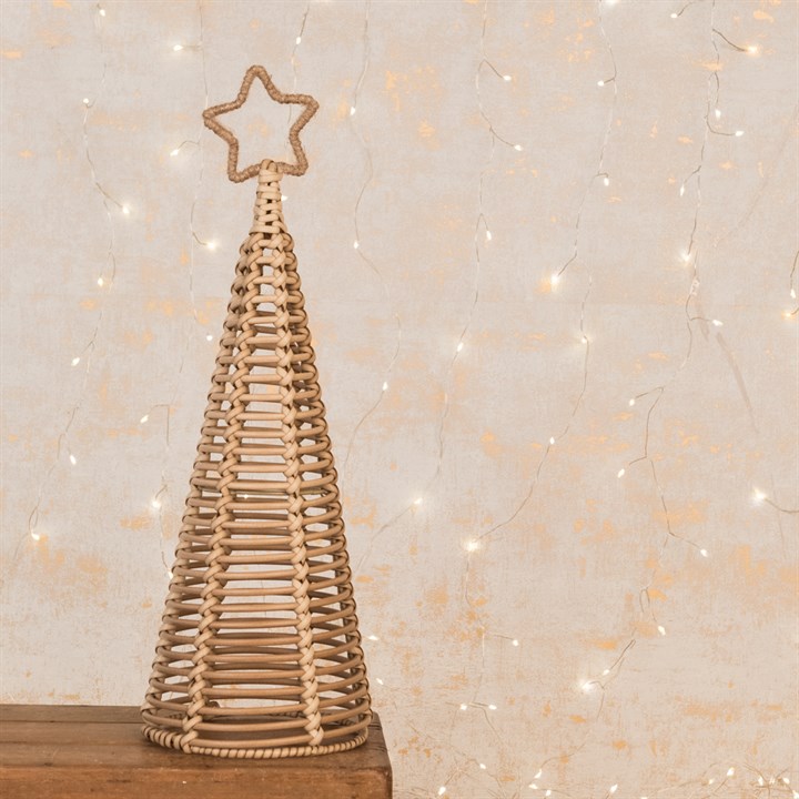 Wicker Christmas Tree Table Decoration 48cm