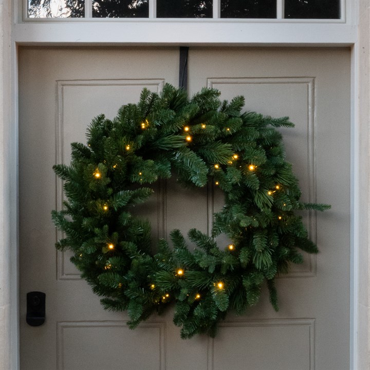 Light Up Wothorpe Faux Christmas Wreath