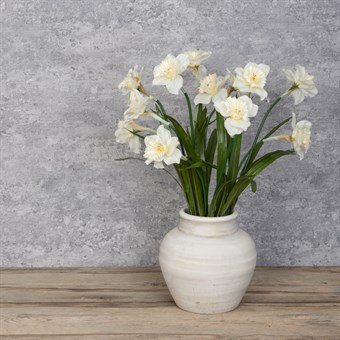 3 Faux Daffodils White