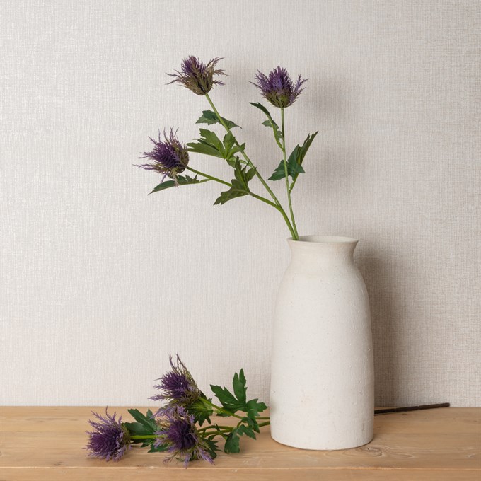 Faux Wild Thistle Spray, Purple
