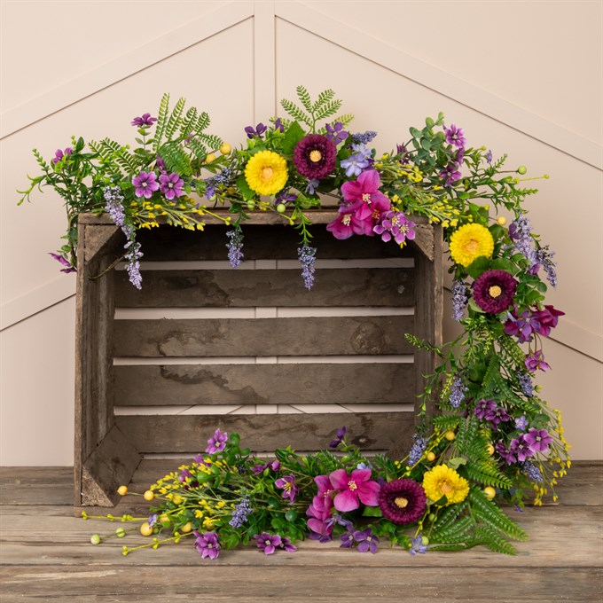 Faux Zinnia & Princess Flower Garland