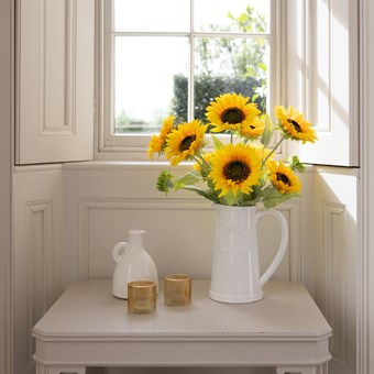 Faux Sunflower in Large Jug