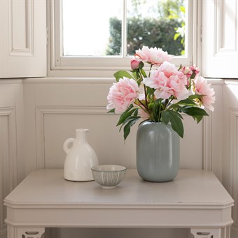 Faux Peonies in Ceramic Vase Pink