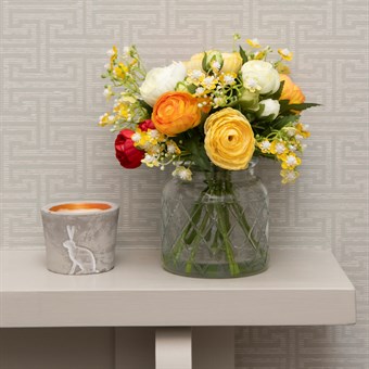 Faux Ranunculus & Gyp in Vase