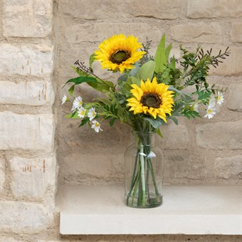 Faux Sunflower & Eucalyptus in Vase