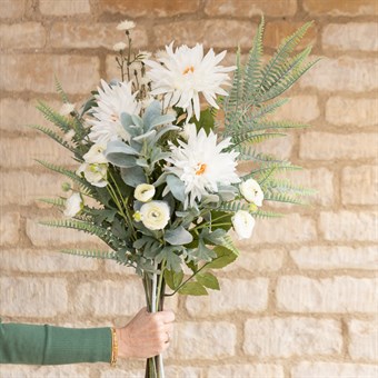 White Faux Dahlia Bouquet