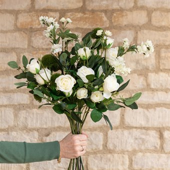 White Faux Rose Bouquet