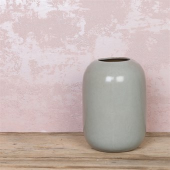 Grey Blue Ceramic Vase 21cm