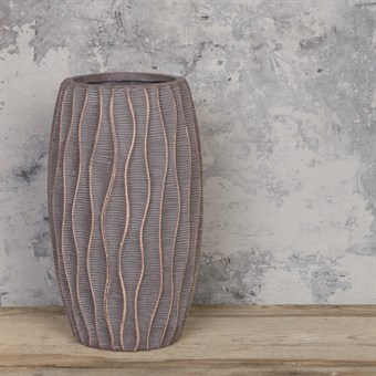 Textured Stone Vase 30cm