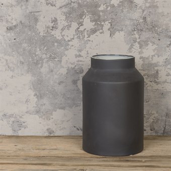 Plain Churn Vase Black 26cm