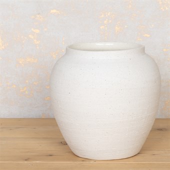 Zen White Ceramic Vase 22cm